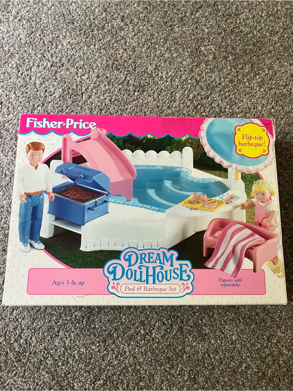 1995 Fisher Price Dream Dollhouse Pool & Barbecue Set
